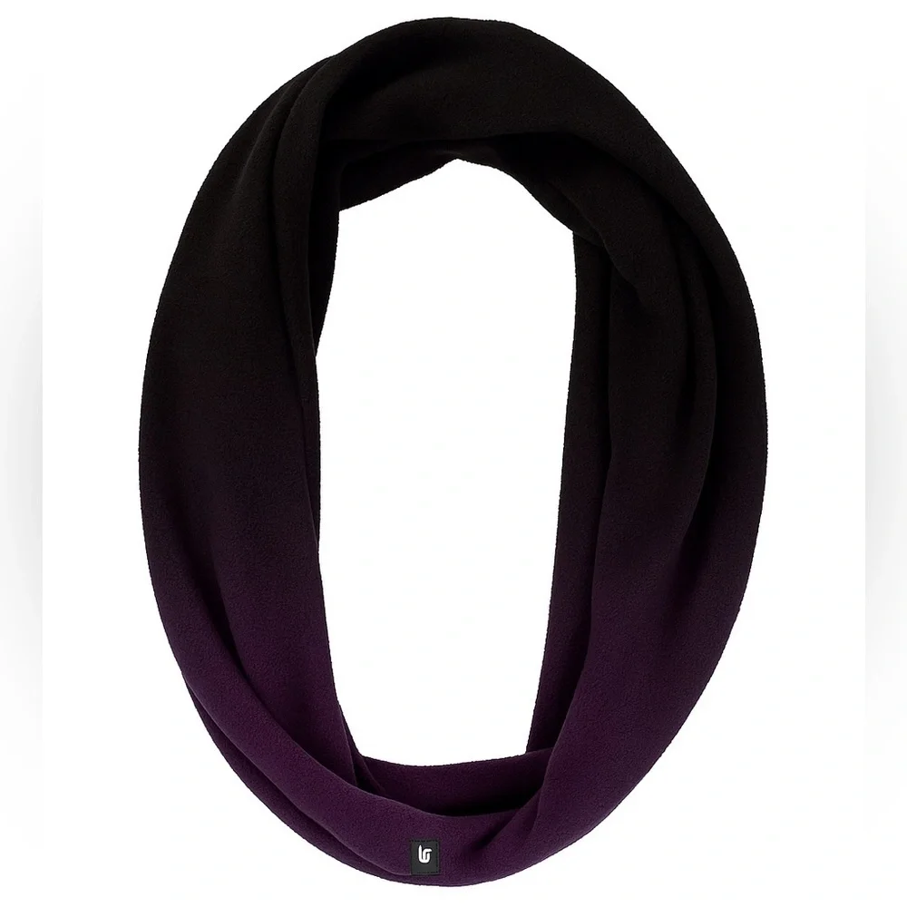 Burton Infinity Scarf Warm Winter Neck Warmer Black Purple Ombré One Size